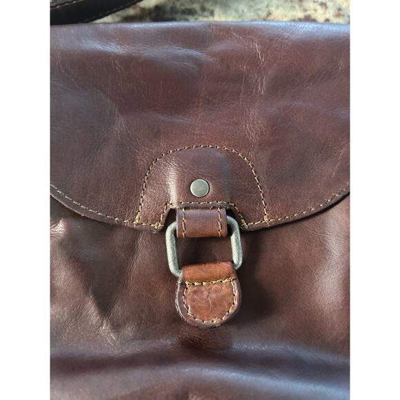 Jack Georges Voyager Horsehoe Leather Crossbody Bag Handstained GORGEOUS - Picture 4 of 15